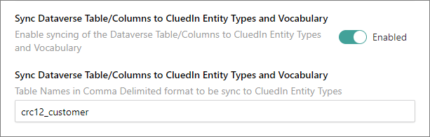 Sync Dataverse Table to Cluedin Entity Types/Vocabularies