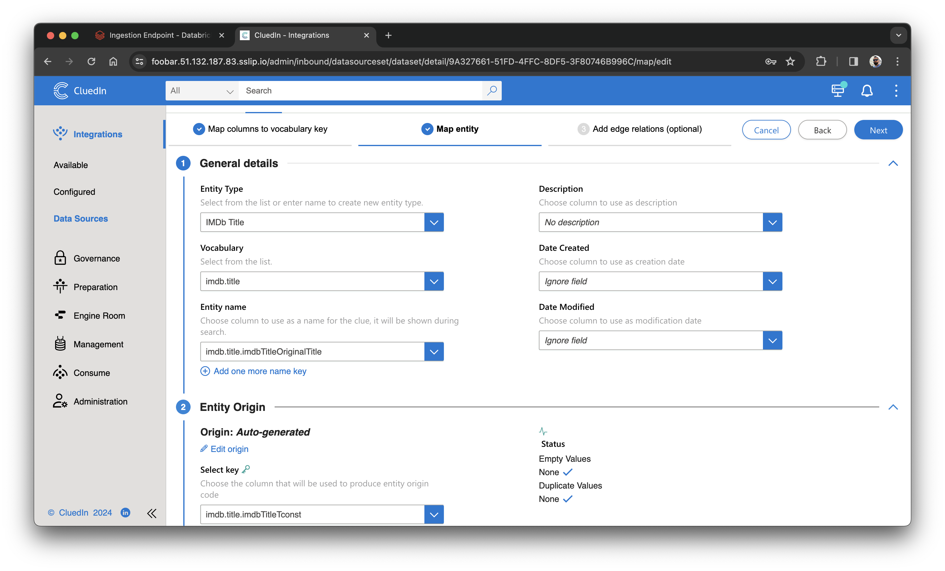 Ingestion Endpoint Mapping