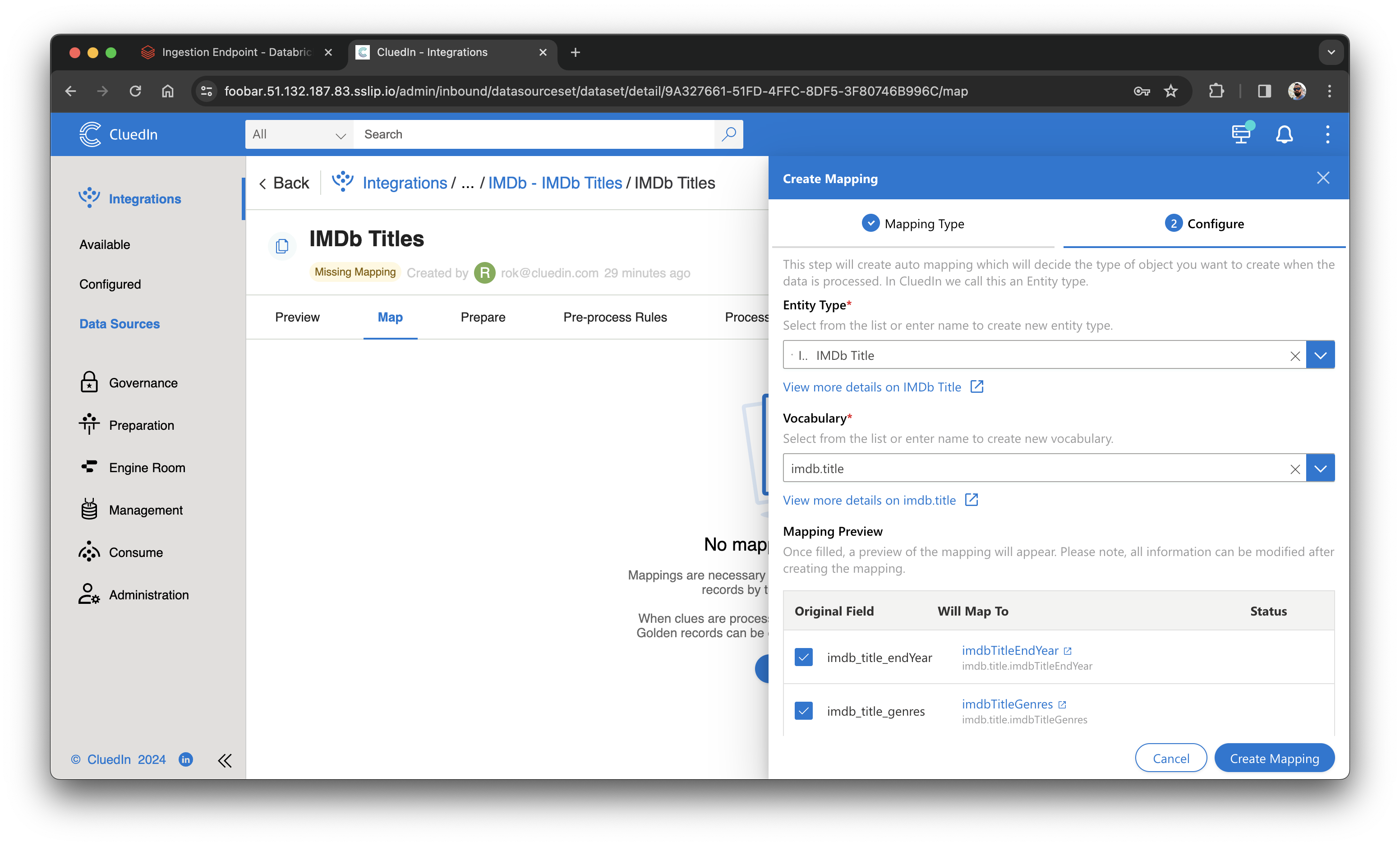 Ingestion Endpoint Mapping