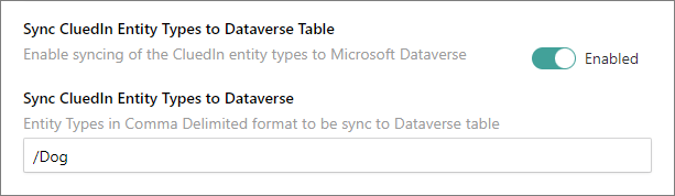 Sync Entity Types to Dataverse Tables